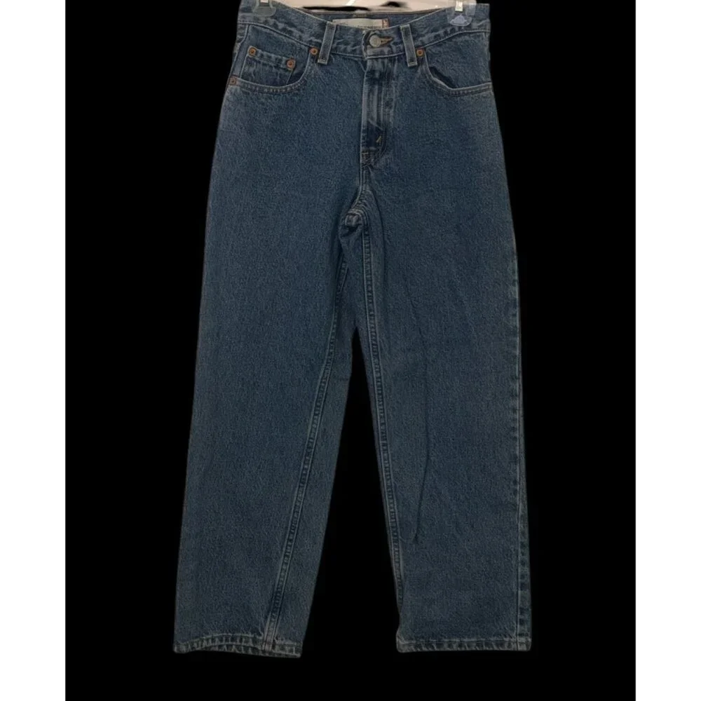 Levi's 550 Boys Relaxed Fit Regular Jeans Size 14 W27 L27 Blue Boot Leg Pockets